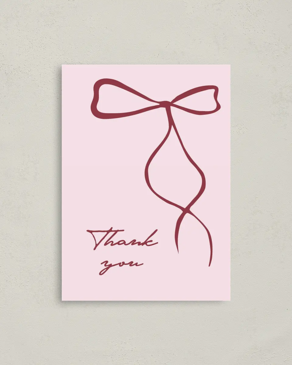This is a 4" x 5.6" Newlywed called Tied the Knot printed in full color on Soft Touch Finish paper