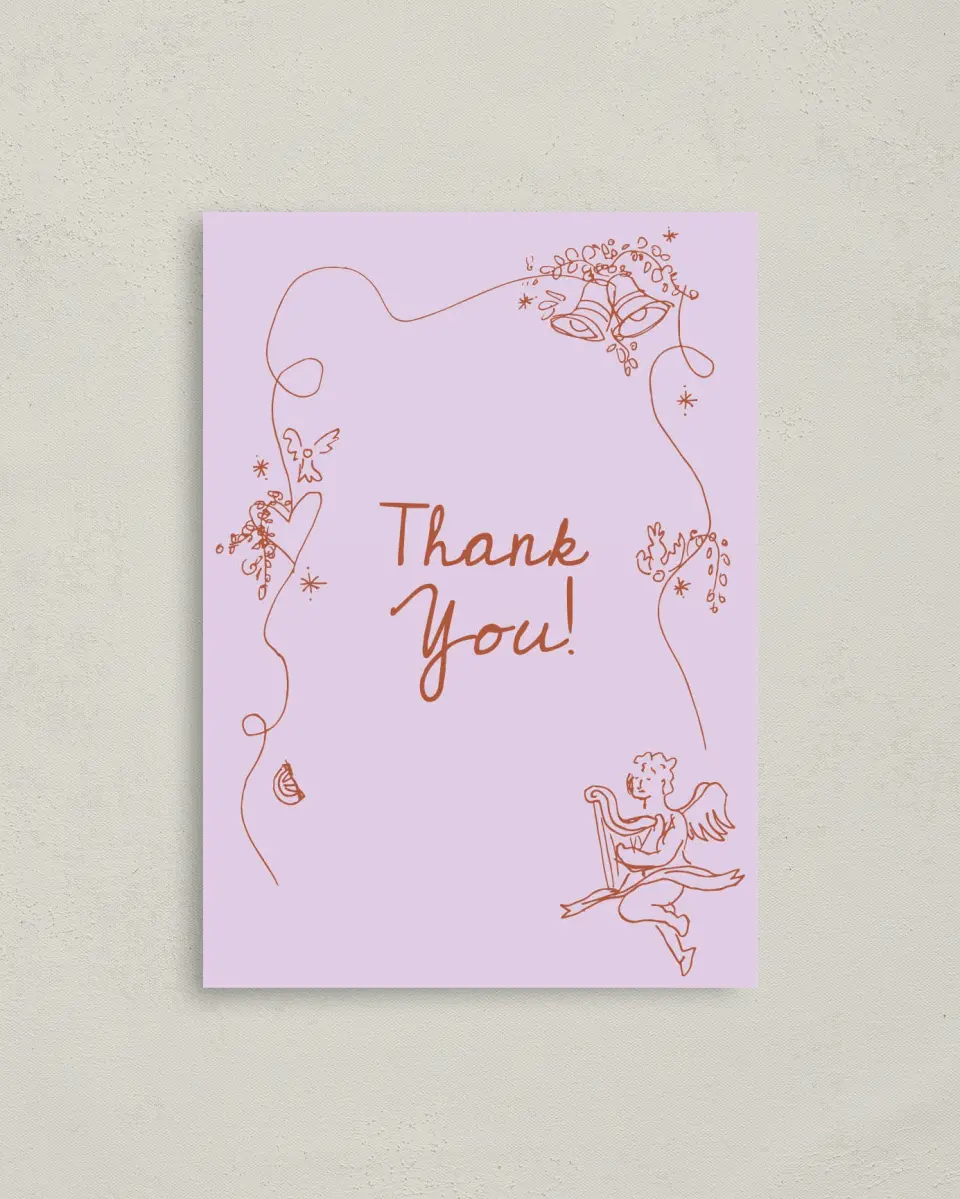This is a 4" x 5.6" Newlywed called Bridal Bells printed in full color on Soft Touch Finish paper