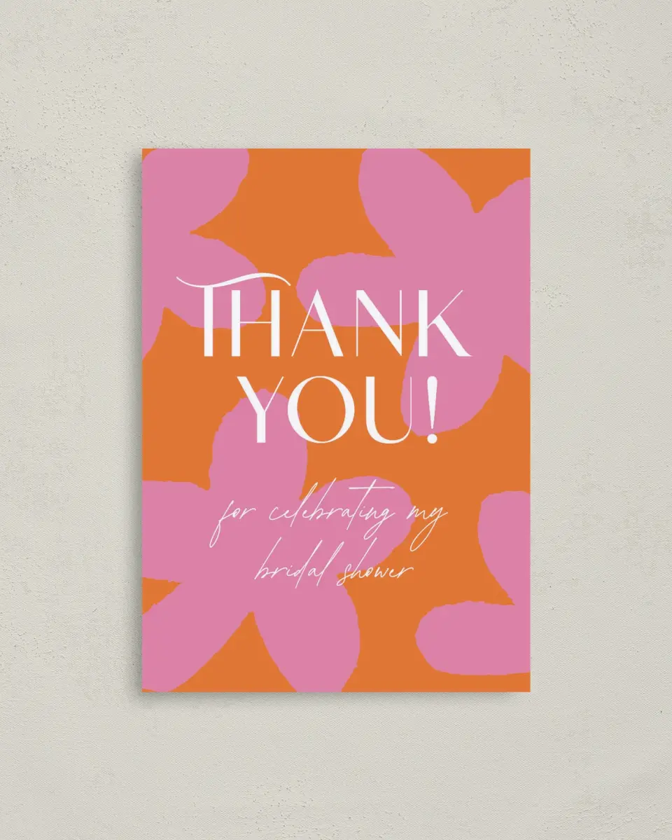 This is a 4" x 5.6" Newlywed called Funky Fun printed in full color on Soft Touch Finish paper