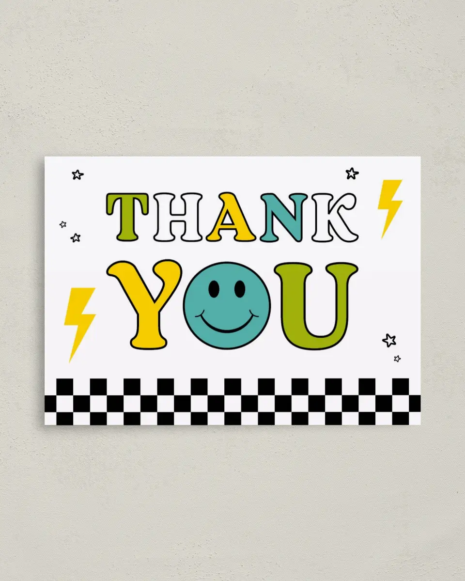 This is a 4" x 5.6" Thank You Card called Two Cool printed in full color on Soft Touch Finish paper