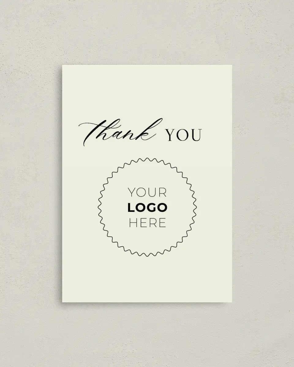 This is a 4" x 5.6" Thank You Postcard called Giving Grace printed in full color on Soft Touch Finish paper