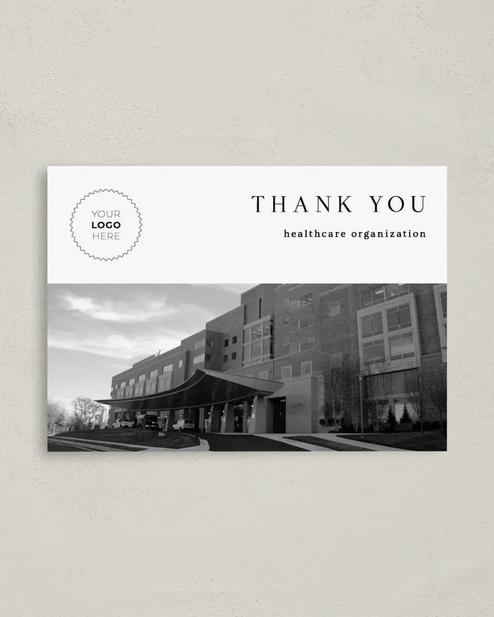 This is a 4" x 5.6" Thank You Postcard called Starlight Gala printed in full color on Soft Touch Finish paper