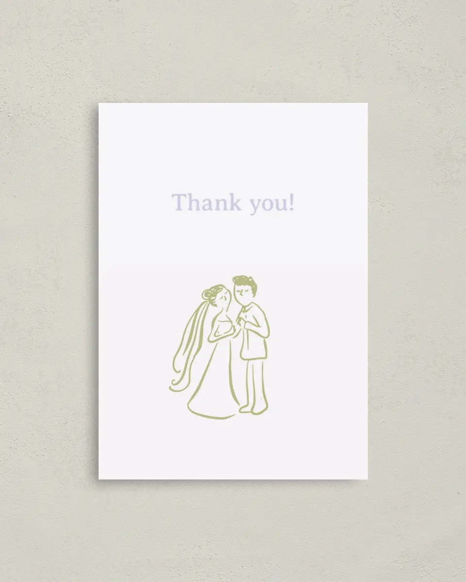This is a 4" x 5.6" Newlywed called Sip and Shower printed in full color on Soft Touch Finish paper