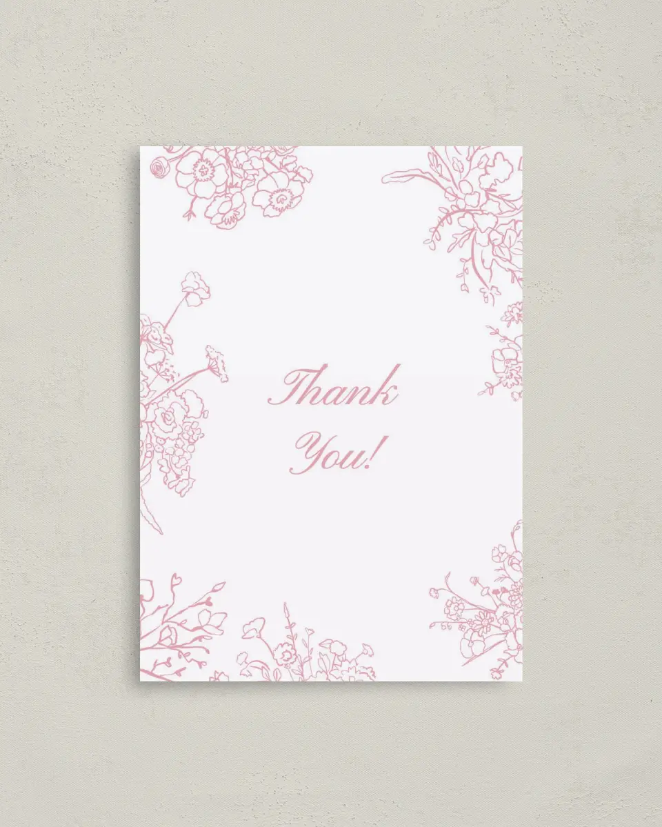 This is a 4" x 5.6" Newlywed called Soft Reverie printed in full color on Soft Touch Finish paper