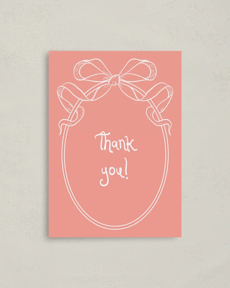 This is a 4" x 5.6" Newlywed called Bridal Bow printed in full color on Soft Touch Finish paper