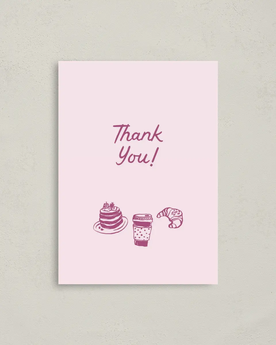 This is a 4" x 5.6" Newlywed called A Latte Love printed in full color on Soft Touch Finish paper