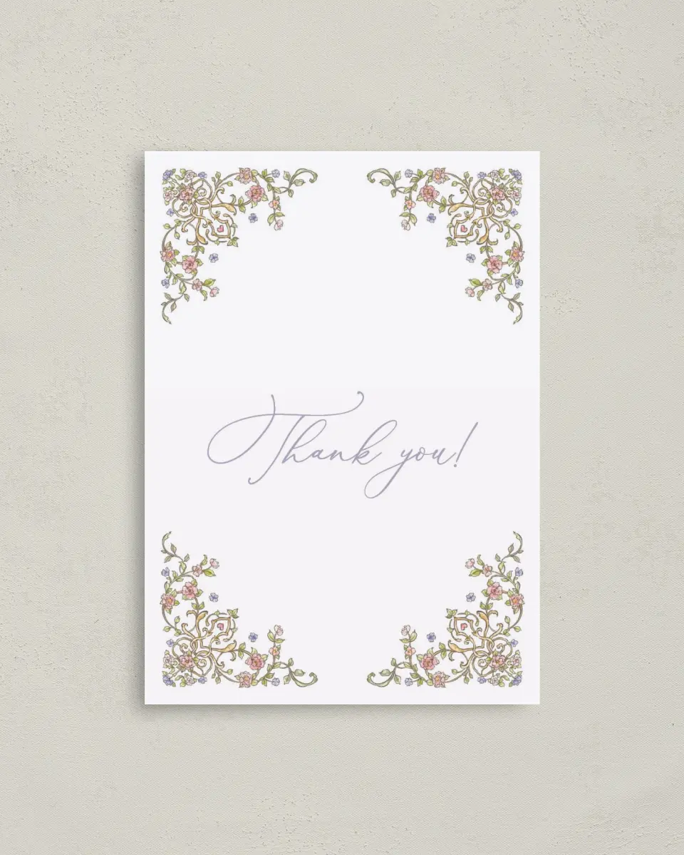 This is a 4" x 5.6" Newlywed called Regal Celebration printed in full color on Soft Touch Finish paper