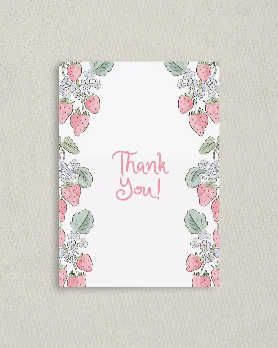 This is a 4" x 5.6" Newlywed called Berry in Love printed in full color on Soft Touch Finish paper