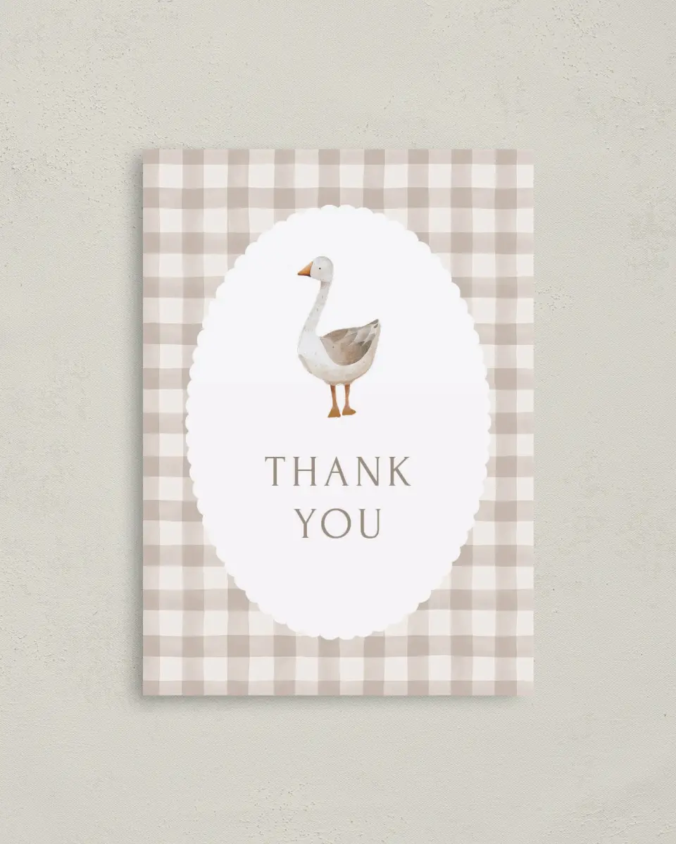 This is a 4" x 5.6" Newlywed called Mother Goose printed in full color on Soft Touch Finish paper