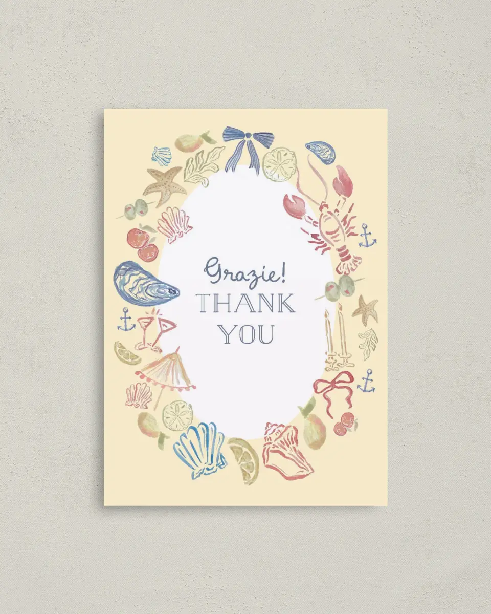 This is a 4" x 5.6" Newlywed called Ciao Baby printed in full color on Soft Touch Finish paper