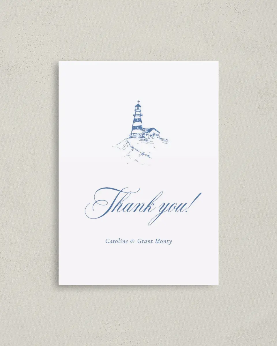 This is a 4" x 5.6" Thank You Postcard called Bradley printed in full color on Soft Touch Finish paper