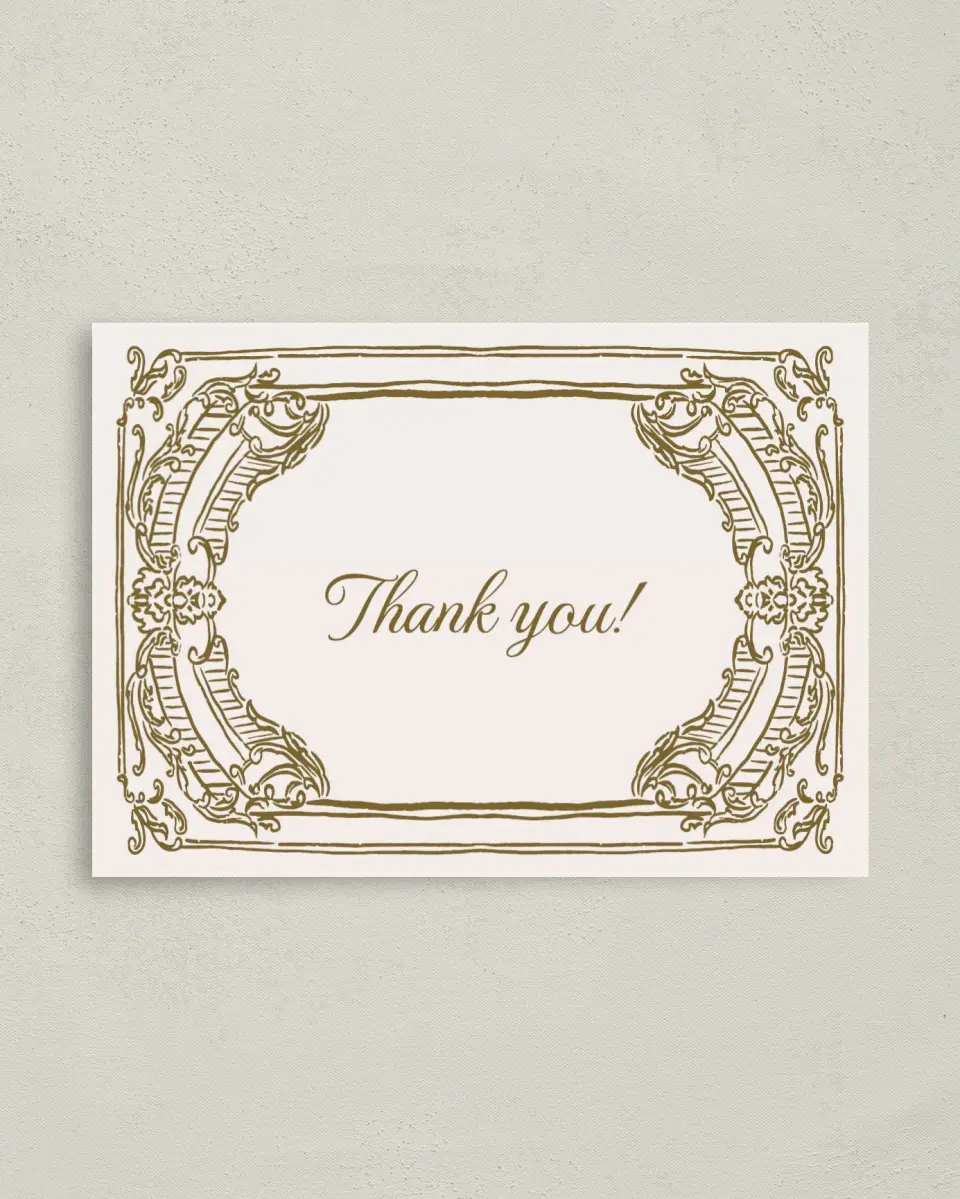 This is a 4" x 5.6" Thank You Postcard called Nantucket printed in full color on Soft Touch Finish paper