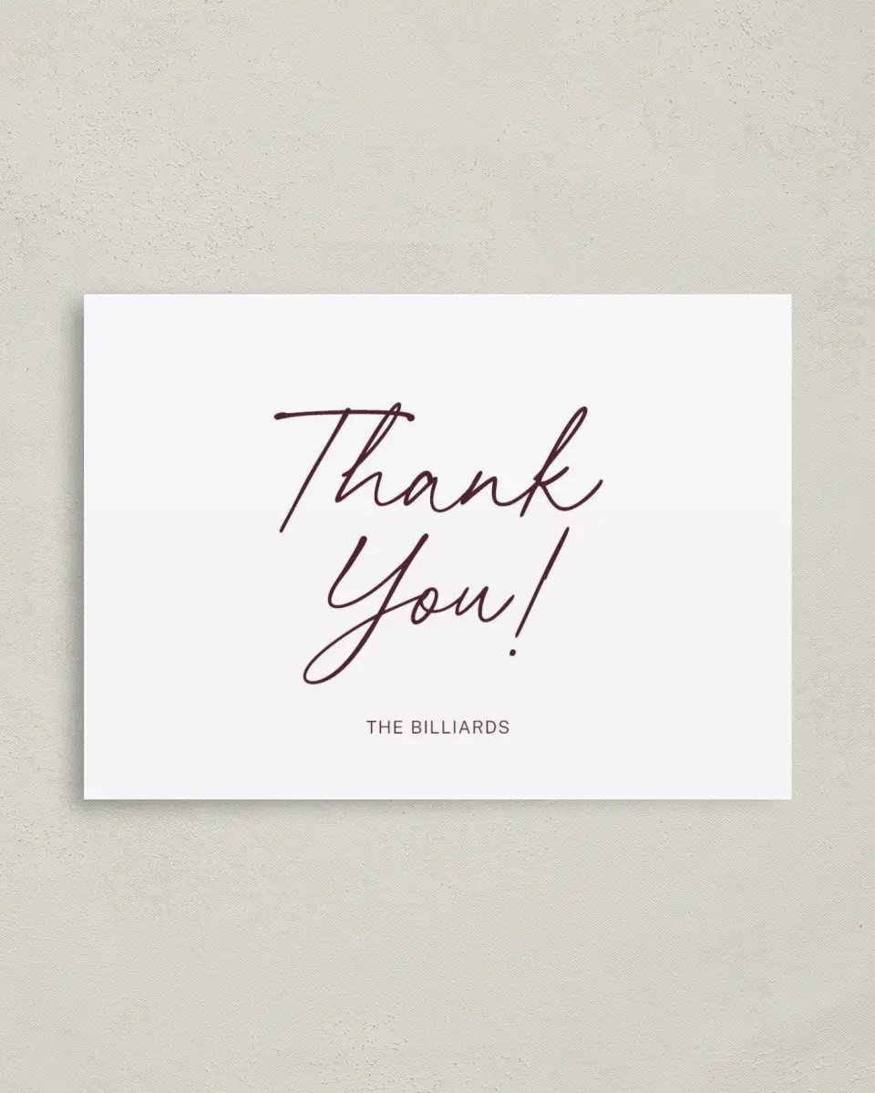 This is a 4" x 5.6" Thank You Postcard called The Wilclift printed in full color on Soft Touch Finish paper