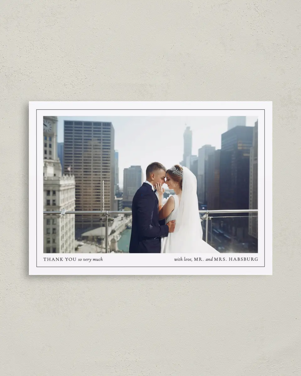 This is a 4" x 5.6" Thank You Postcard called Commonwealth Club printed in full color on Soft Touch Finish paper