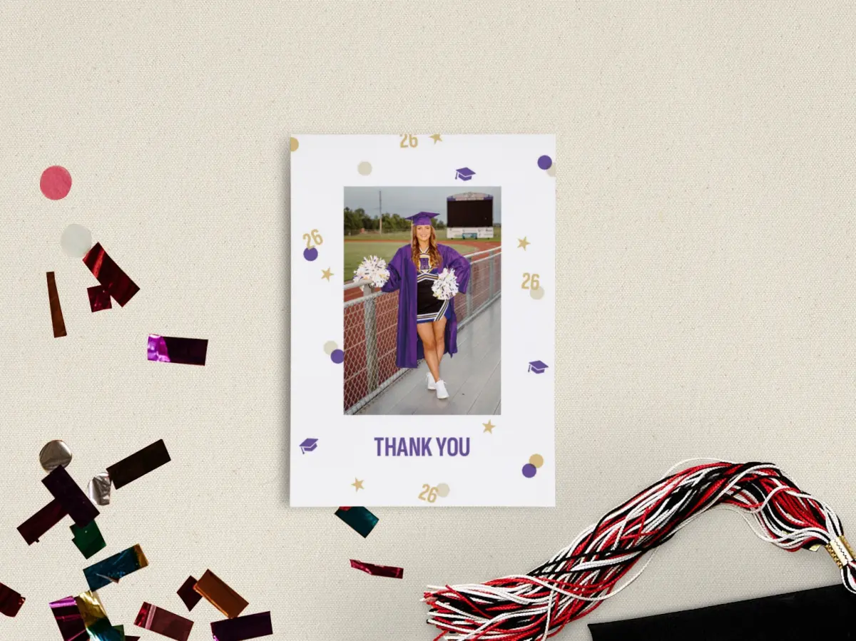 Confetti Toss Thank You Standard Postcards | Truly Engaging
