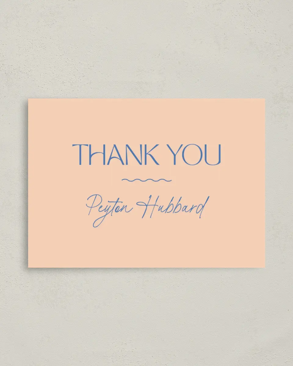 This is a 4" x 5.6" Graduation Thank You Postcard called Modern Montage printed in full color on Soft Touch Finish paper