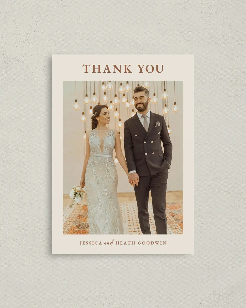 This is a 4" x 5.6" Thank You Postcard called Plush Petals printed in full color on Soft Touch Finish paper