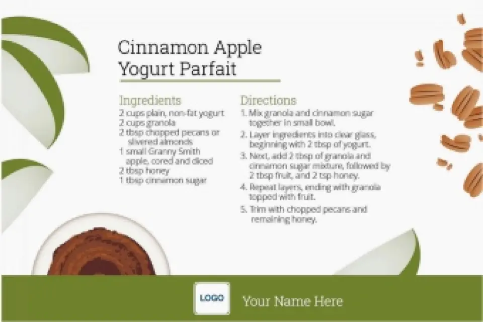 This is a 6" x 9" Postcards with Magnetic Strip called Fresh Apple Parfait printed in full color