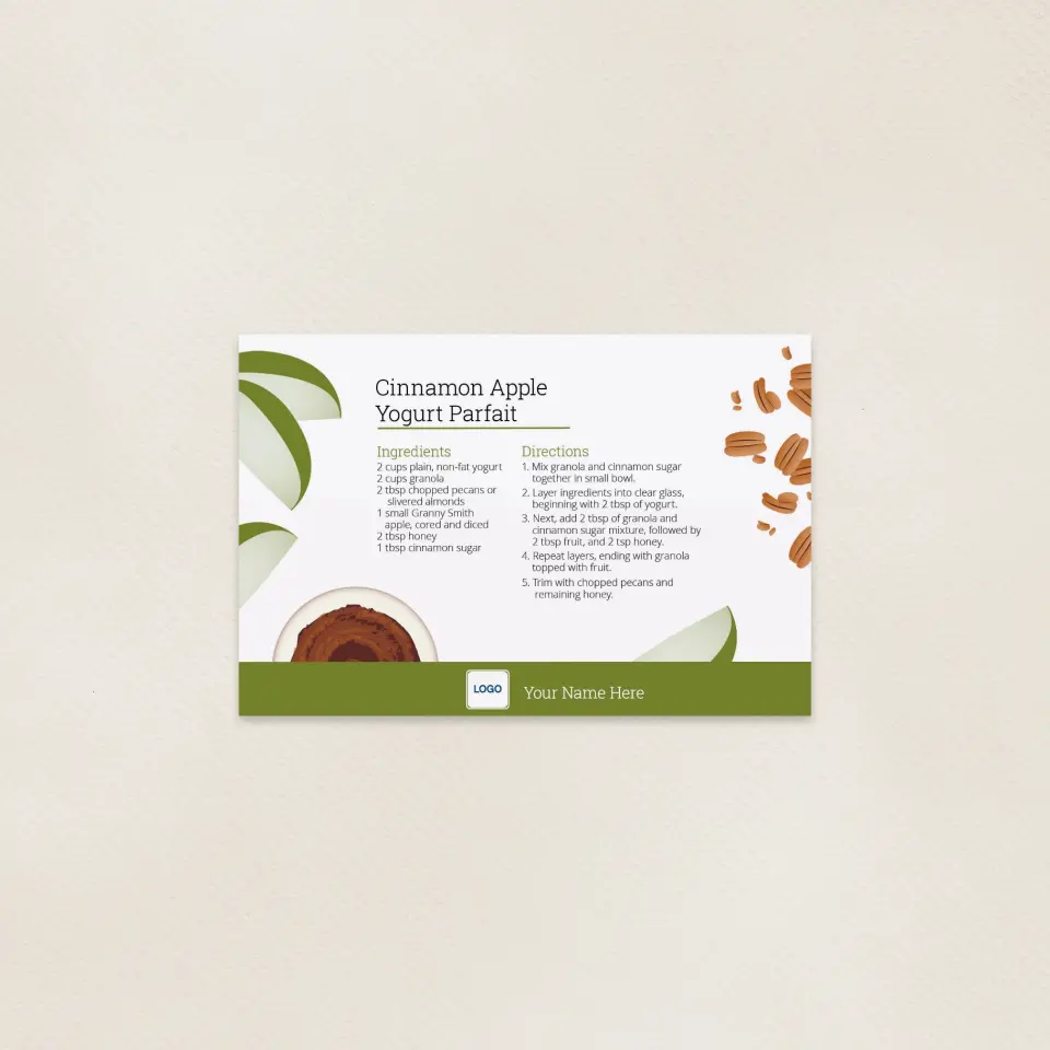 This is a 6" x 9" Postcards with Magnetic Strip called Fresh Apple Parfait printed in full color