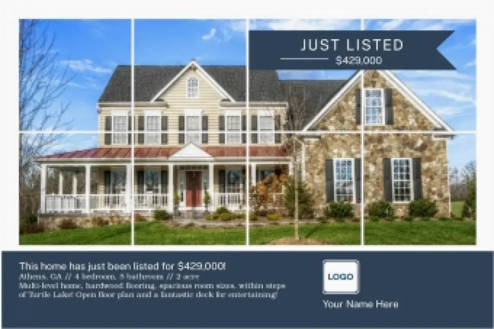 This is a 6" x 9" Postcards with Magnetic Strip called Squared Listing printed in full color