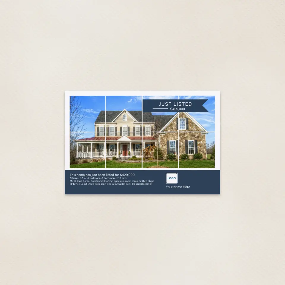 This is a 6" x 9" Postcards with Magnetic Strip called Squared Listing printed in full color