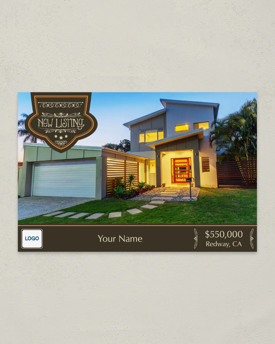 This is a 6" x 9" Postcard called Ornate Listing printed in full color