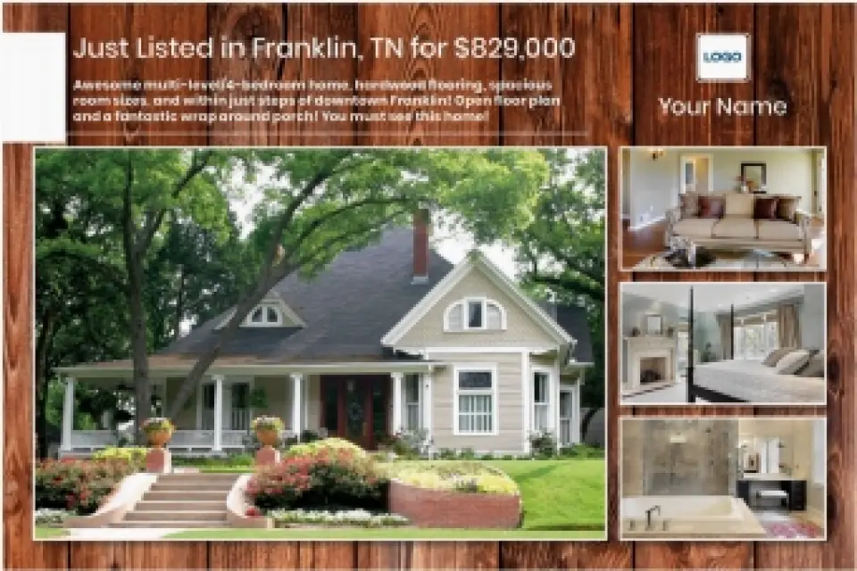 This is a 6" x 9" Postcards with Magnetic Strip called Woodgrain Listing printed in full color