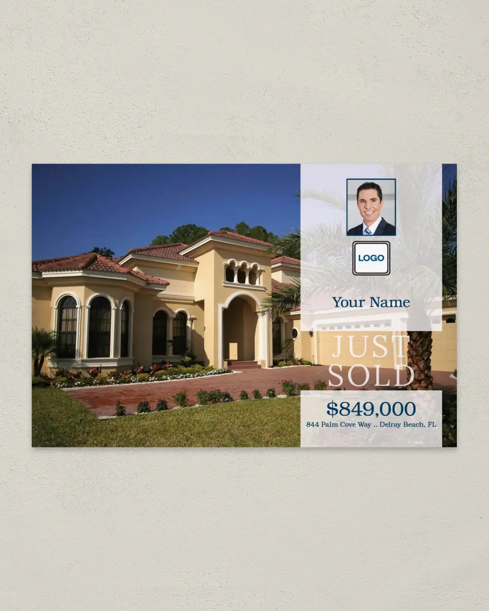 This is a 6" x 9" Postcard called Bold Listing printed in full color