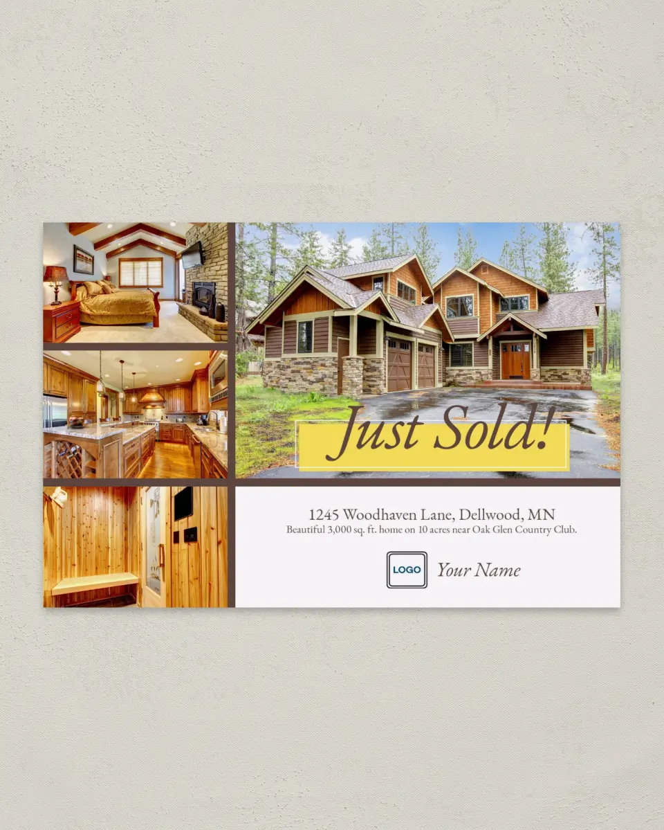 This is a 6" x 9" Postcard called Going, Going, Gone printed in full color