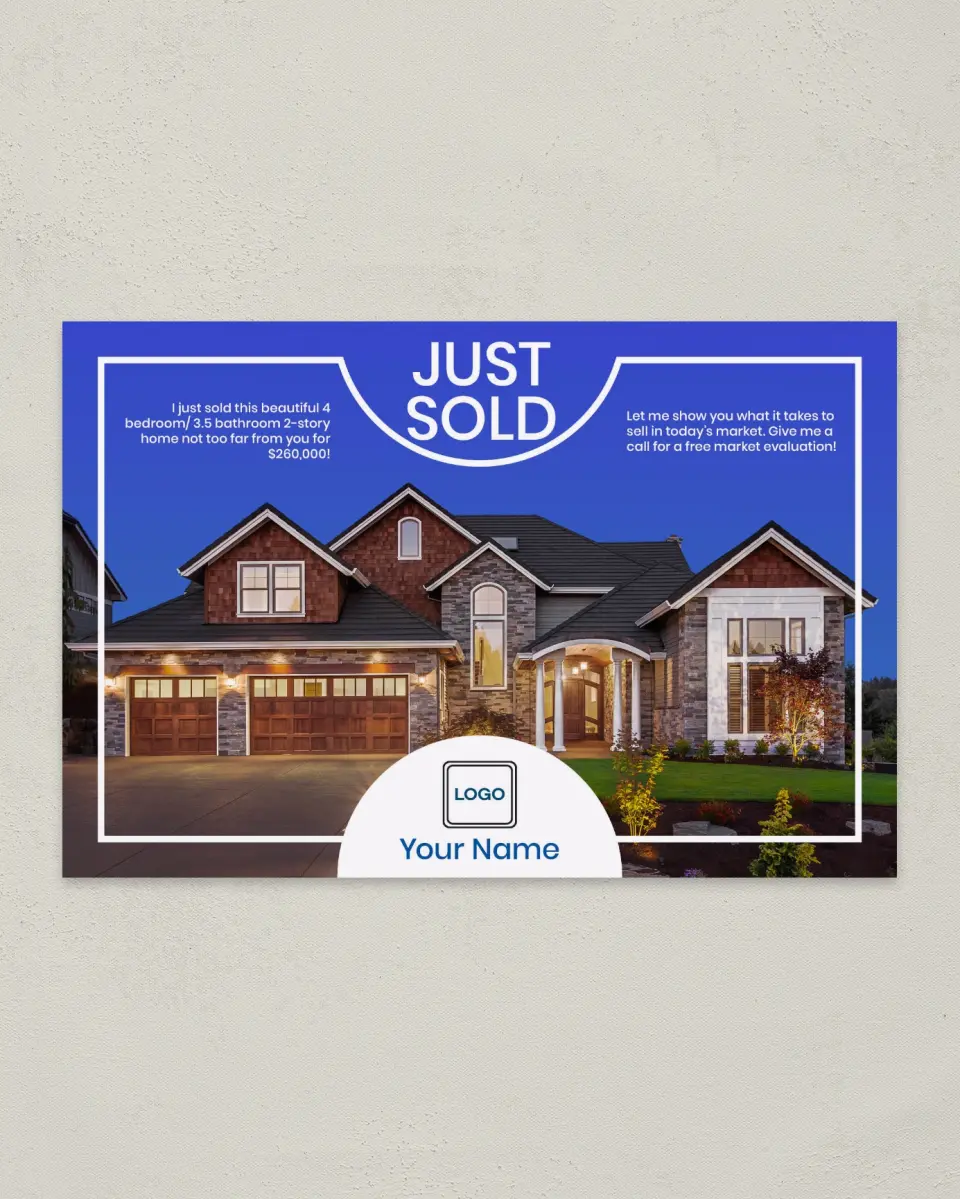 This is a 6" x 9" Postcard called Perfectly Priced printed in full color