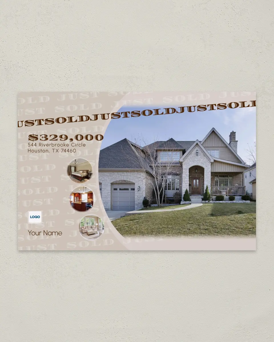 This is a 6" x 9" Postcard called Done Deal! printed in full color