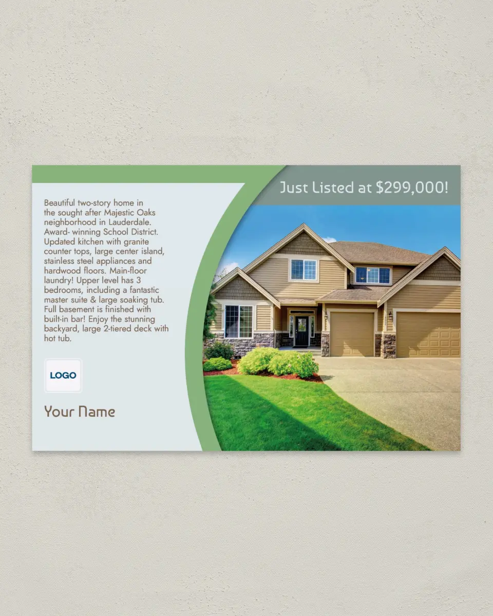 This is a 6" x 9" Postcard called Curve Appeal printed in full color