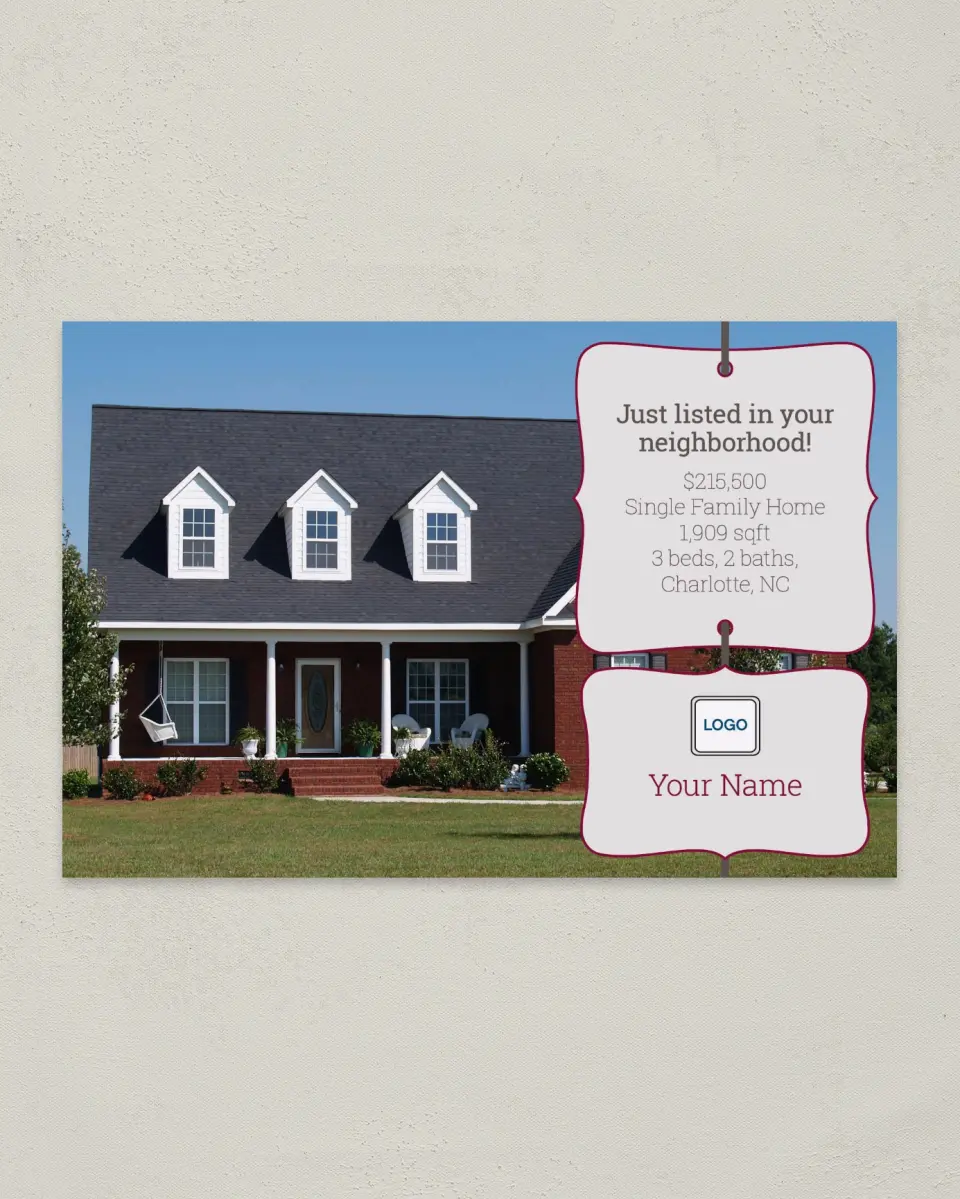 This is a 6" x 9" Postcard called Bracket Listing printed in full color