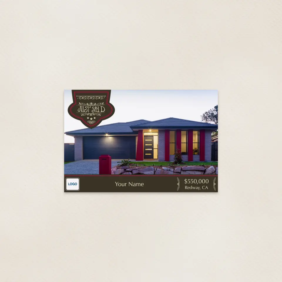 This is a 6" x 9" Postcards with Magnetic Strip called Sold Ornate printed in full color