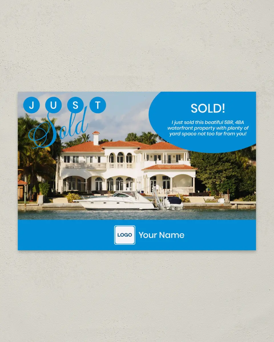 This is a 6" x 9" Postcard called Retro Residence printed in full color