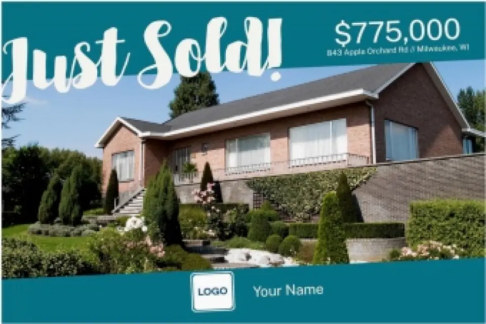 This is a 6" x 9" Postcards with Magnetic Strip called Property Sale printed in full color
