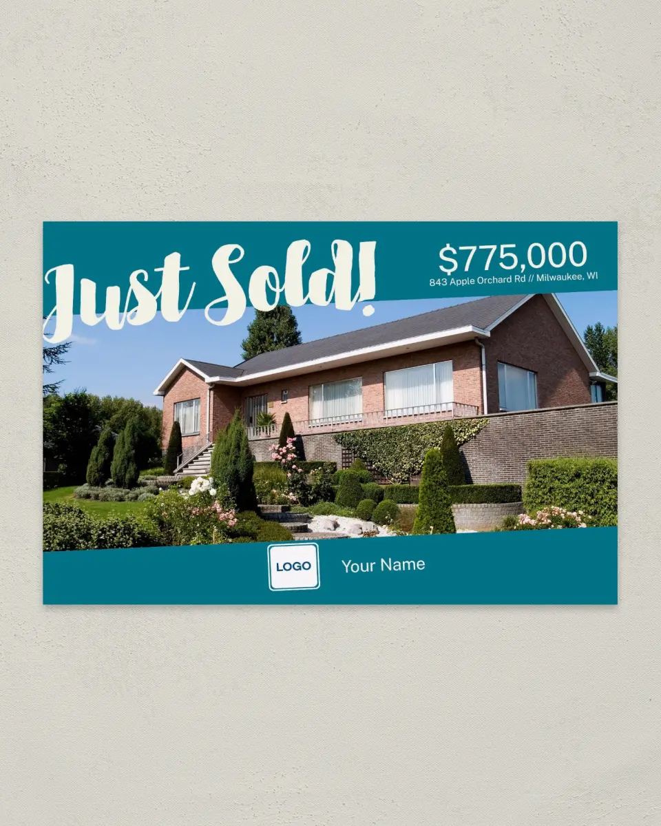 This is a 6" x 9" Postcard called Property Sale printed in full color