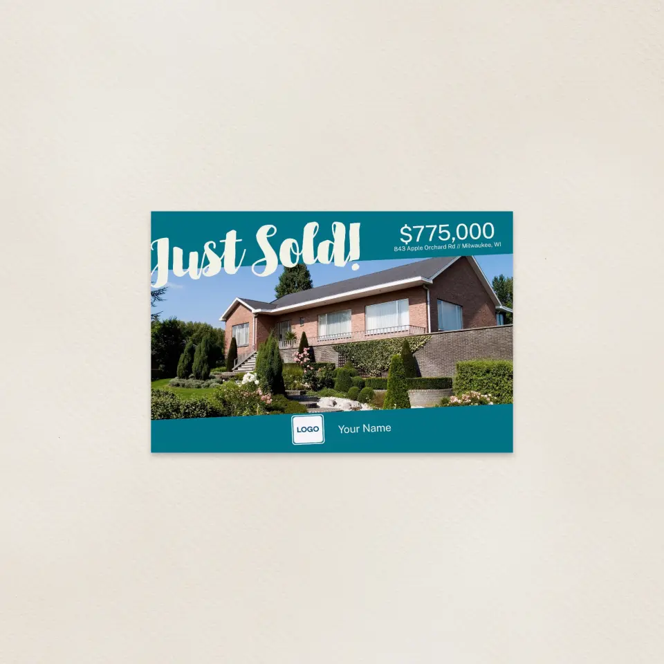 This is a 6" x 9" Postcards with Magnetic Strip called Property Sale printed in full color