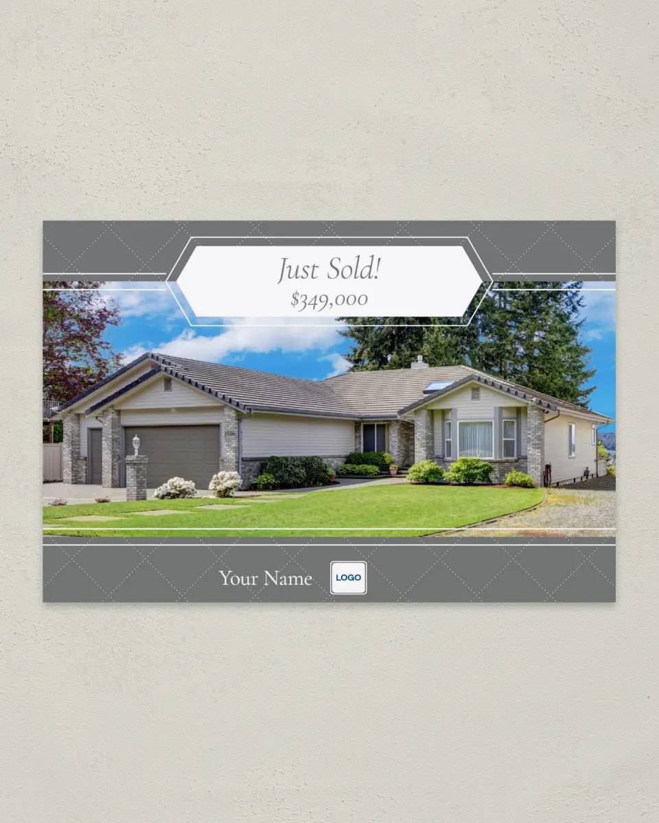 This is a 6" x 9" Postcard called Sold Simple printed in full color