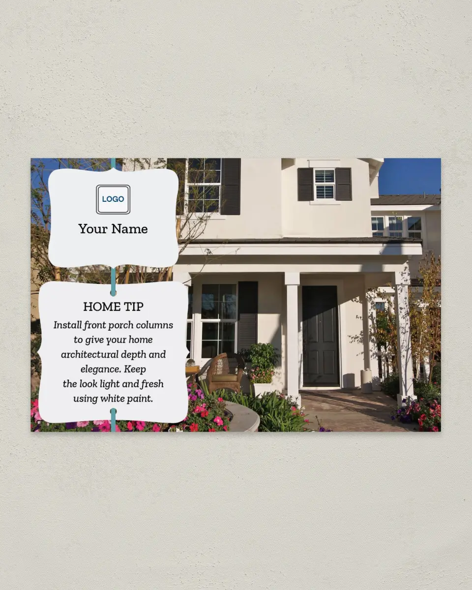 This is a 6" x 9" Postcard called Home Tip - Elegant printed in full color