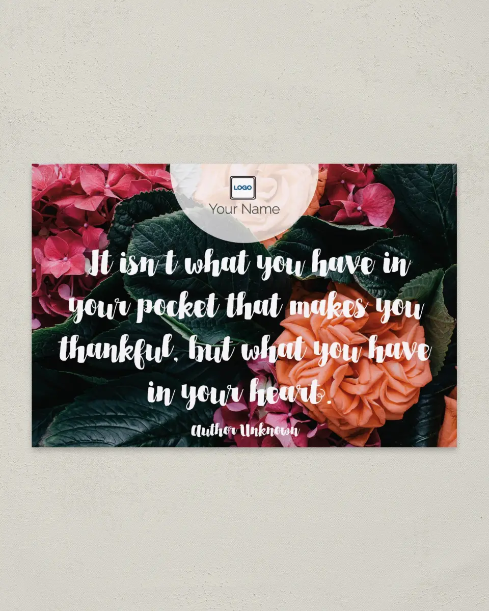 This is a 6" x 9" Postcard called Inspiration - In Your Heart printed in full color