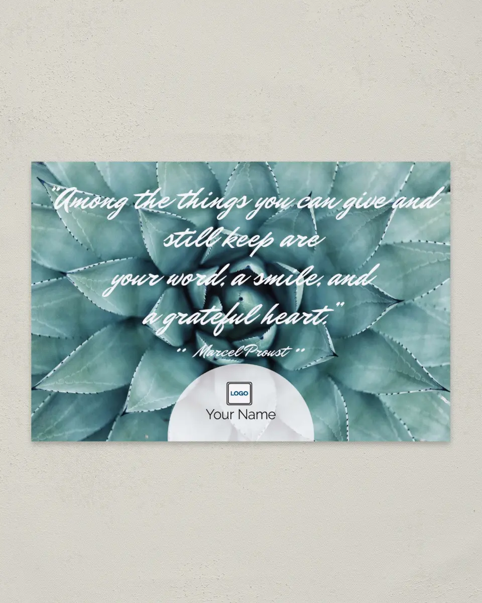 This is a 6" x 9" Postcard called Inspiration - Grateful Heart printed in full color