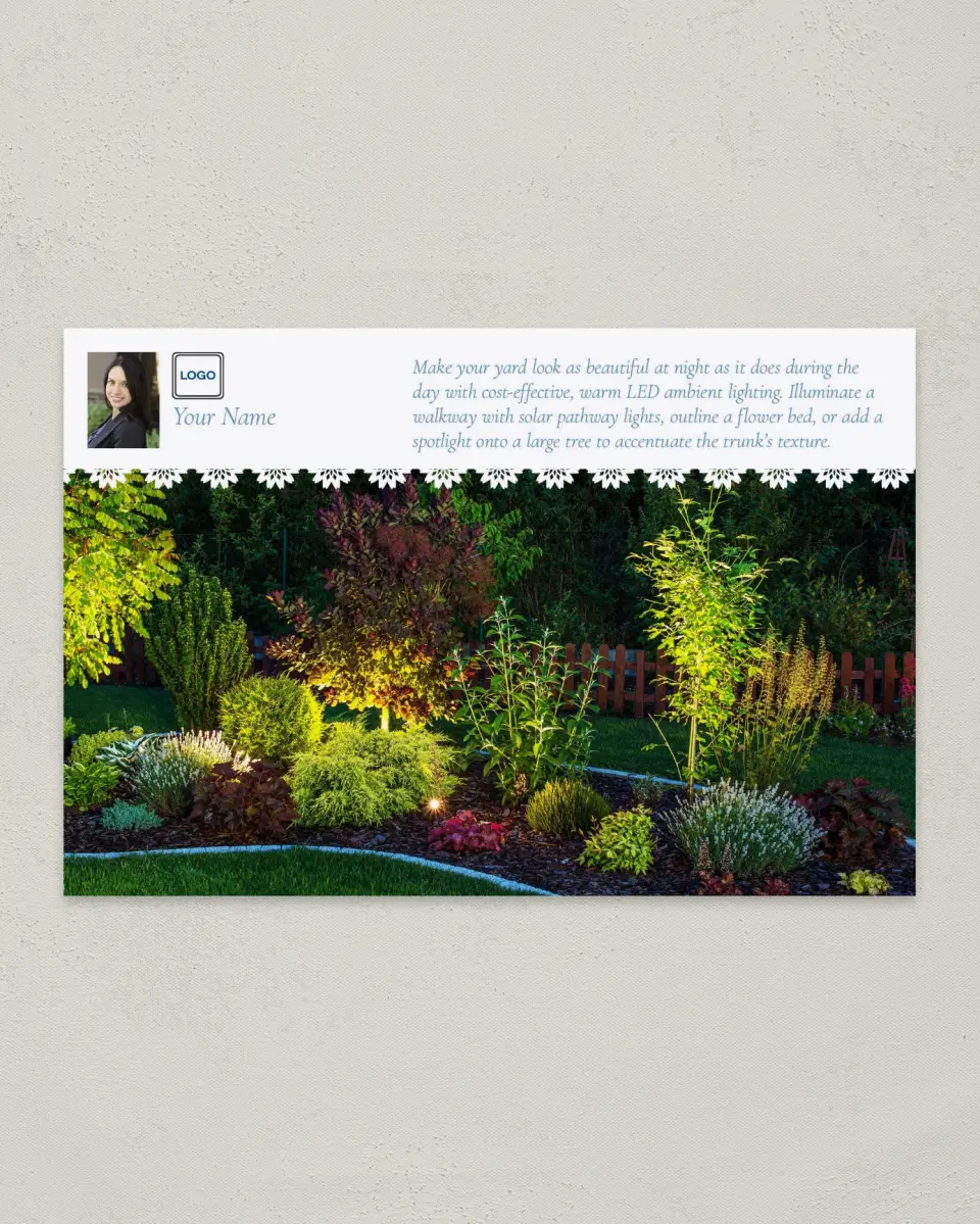 This is a 6" x 9" Postcard called Home Tip - Ambient Lighting printed in full color