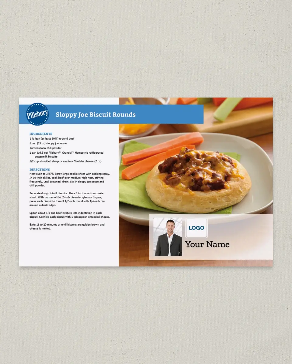 This is a 6" x 9" Postcard called Pillsbury -  Biscuit Rounds printed in full color
