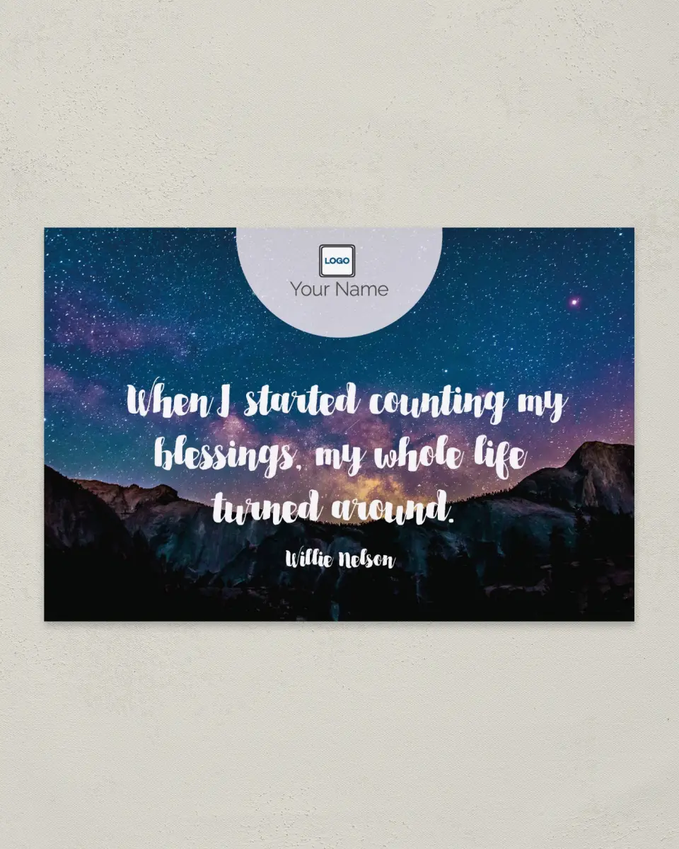 This is a 6" x 9" Postcard called Inspiration -Life Turned printed in full color