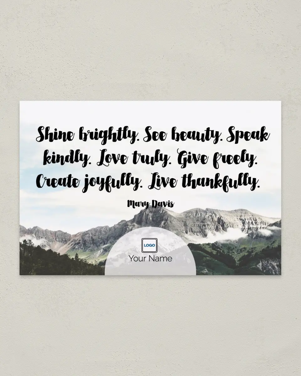 This is a 6" x 9" Postcard called Inspiration - Shine Brightly printed in full color
