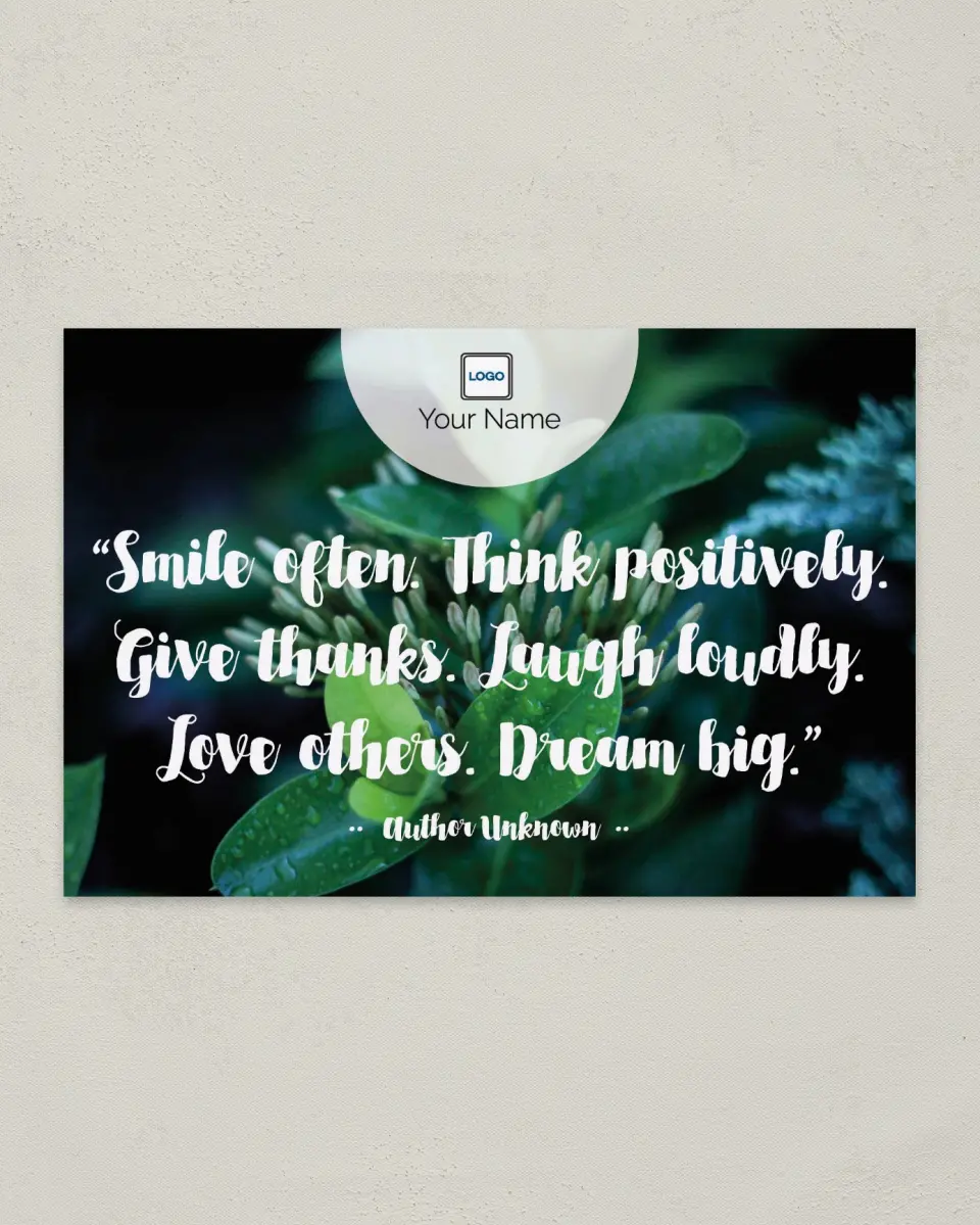 This is a 6" x 9" Postcard called Inspiration - Dream Big printed in full color