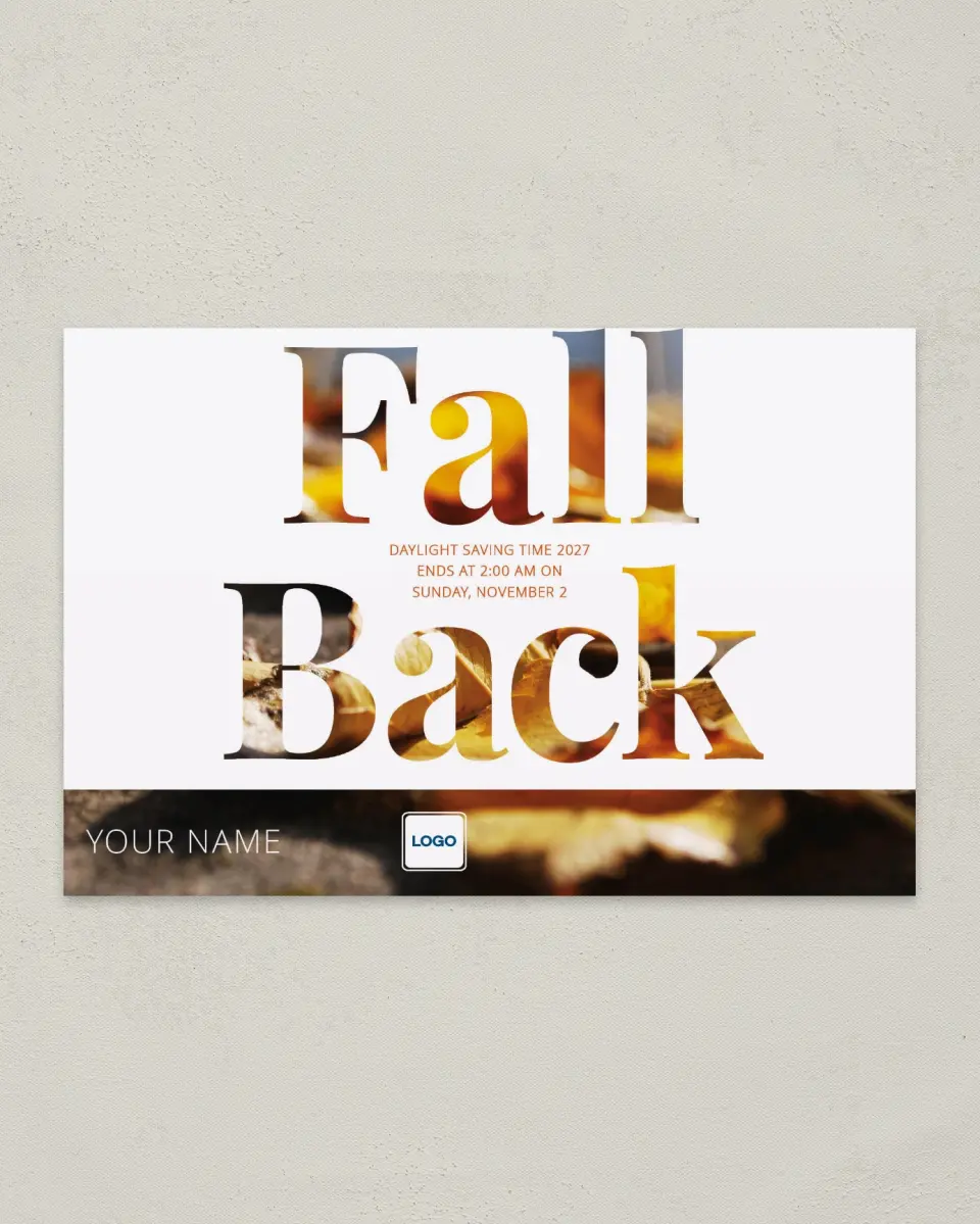 This is a 6" x 9" Postcard called Falling Leaves printed in full color