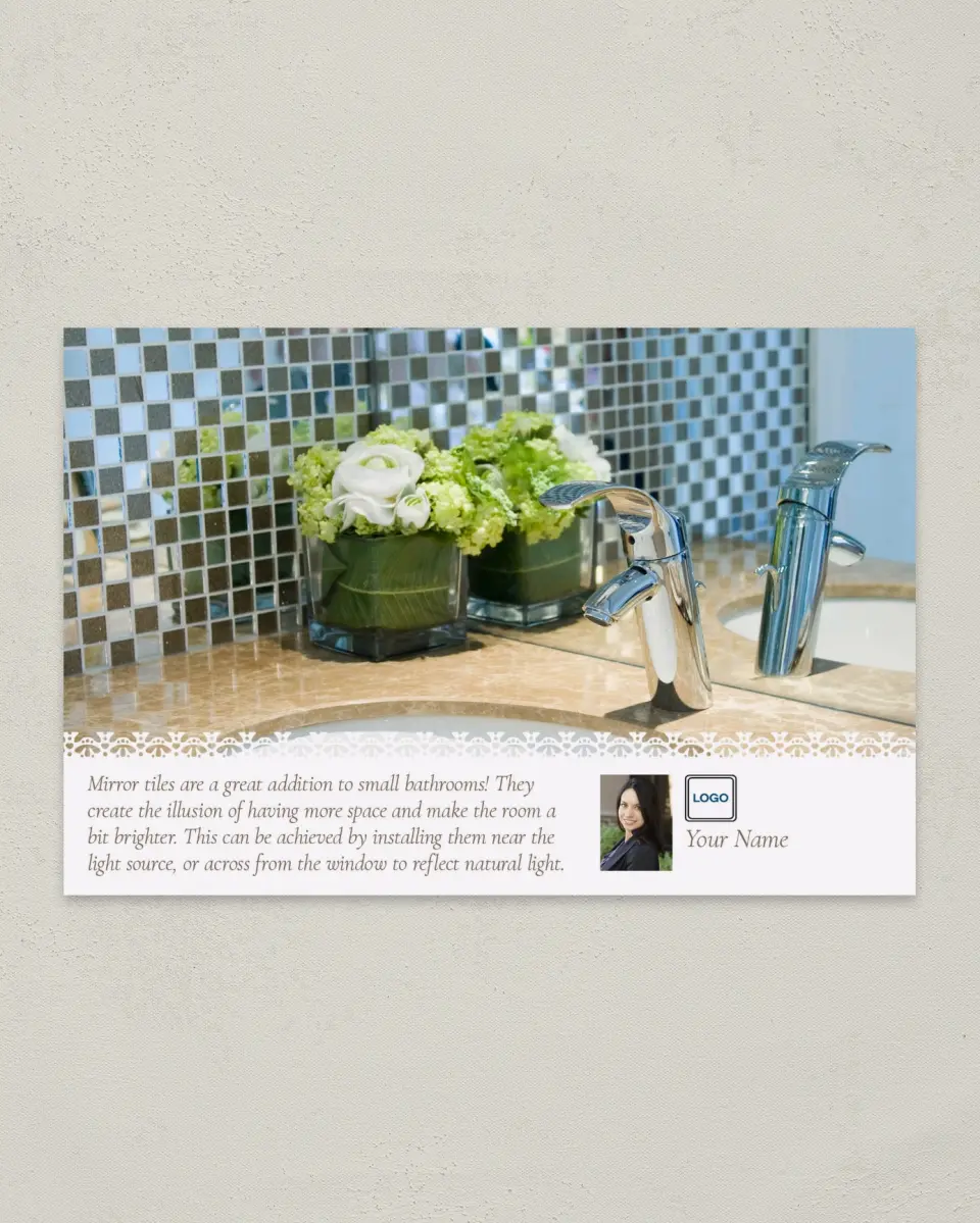 This is a 6" x 9" Postcard called Tile Illusions printed in full color