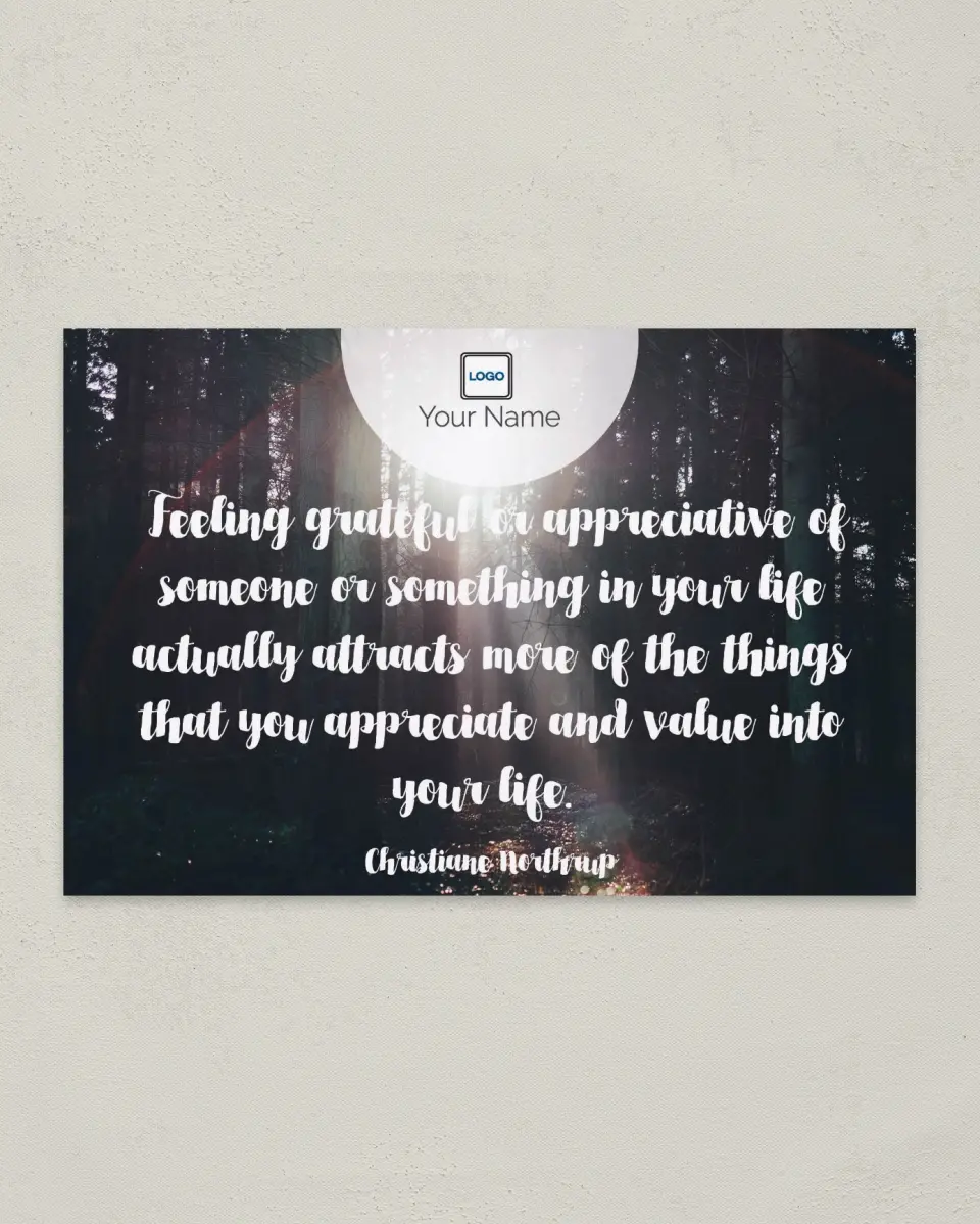 This is a 6" x 9" Postcard called Inspiration - Value Life printed in full color